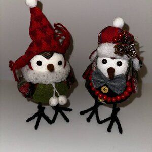 set of 2 WALMART "HOLIDAY TIME" FABRIC BIRDS 8" CHRISTMAS 2020 2021?